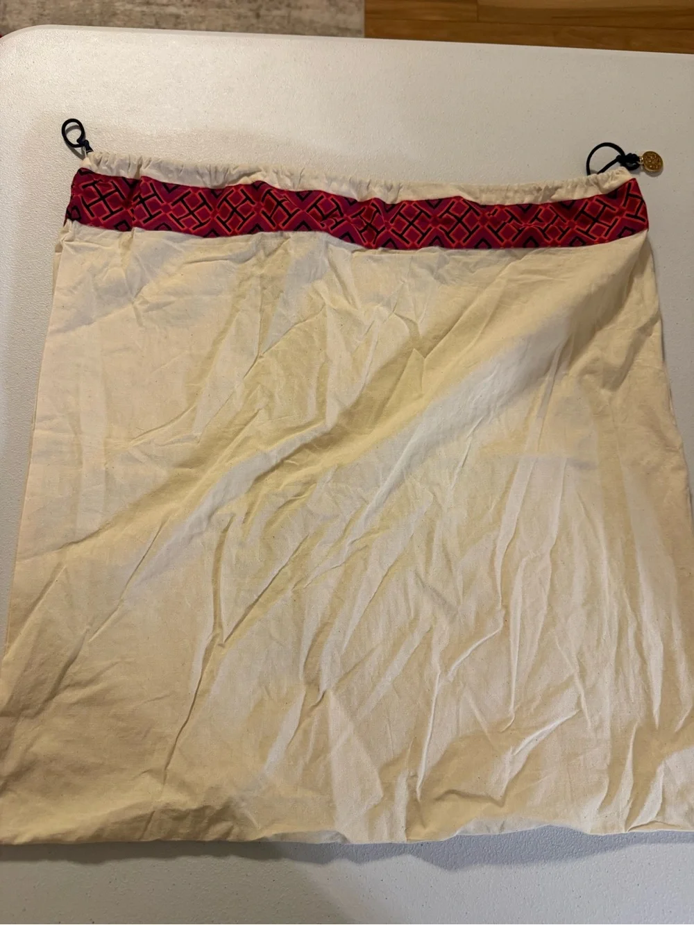 Tory Burch large canvas 20x20 dust purse bag drawstring cover